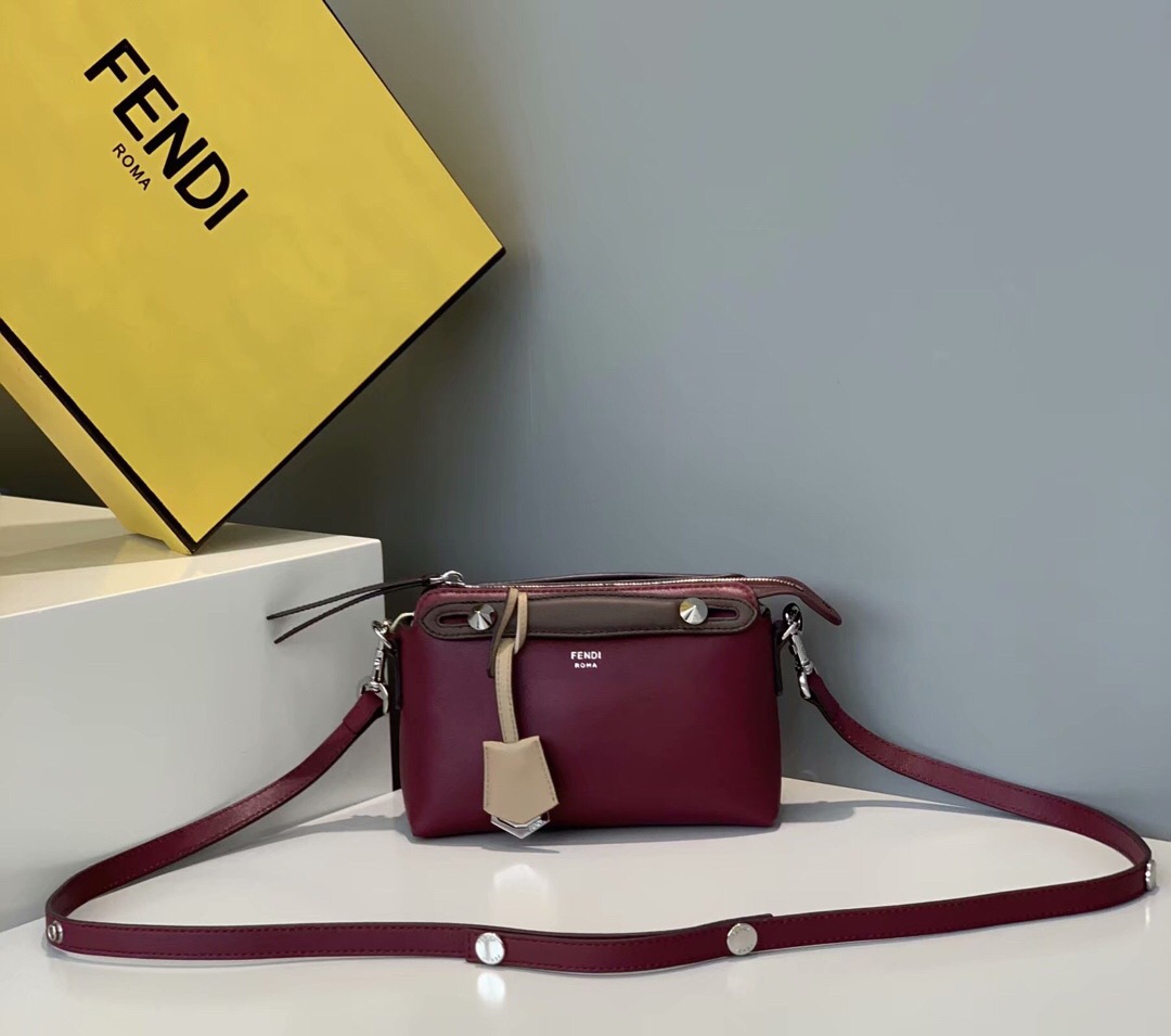 Fendi By The Way Mini Purple Leather Small Boston Bag 149